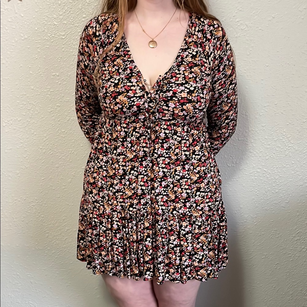 Floral Black Dress